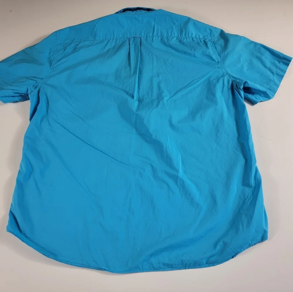 J. Crew Polo Shirt Mens XL Blue Collared Lightweight Short Sleeve  Preppy